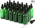 NOOEEISS 2oz Glass Dropper Bottle,Preety Texture Tincture Bottles with Precise Scales Eye Droppe,for All Kinds Of Mixed Liquids,Leak-Proof Design for Easy Travel (Green-24Pack)