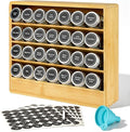 Bamboo Tiered Spice Rack Organizer for Cabinet,Wooden Seasoning Rack for Countertop, Cupboard, Pantry, Kitchen (Spice Jars Included)