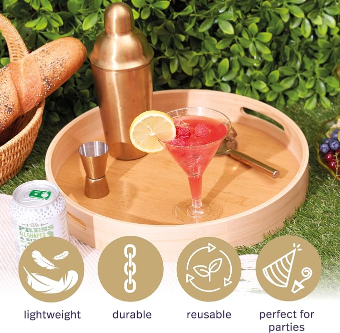 MATANA 48 Glitter Gold Plastic Martini Cocktail Glasses 7 oz - Elegant & Reusable - Manhattan, Margarita, Cosmopolitan, Desserts - Weddings, Birthdays, Parties