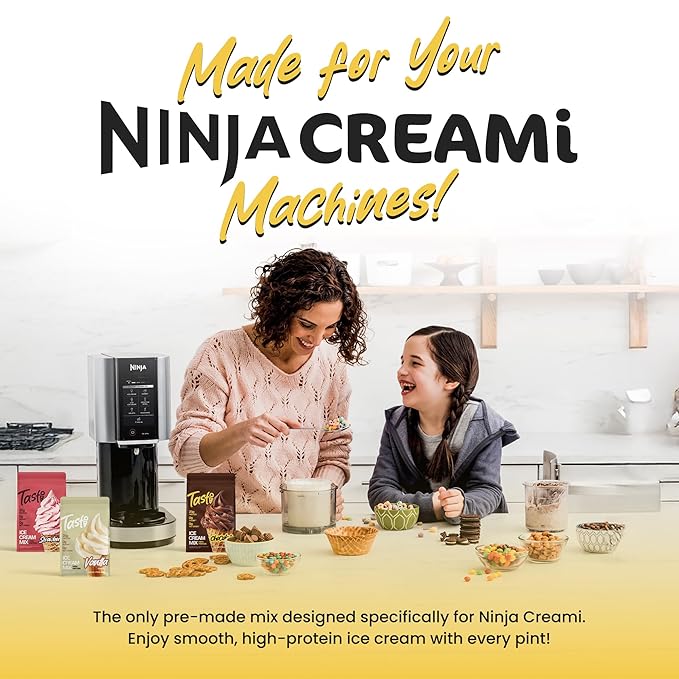 TASTI High-Protein Ice Cream Mix - Chocolate, Vanilla, & Strawberry Sugar Free Ice Cream Powder - Made for Ninja Creami, Soft Serve Mix with <150 Calories (6-Pack, 2 of Each Flavor)