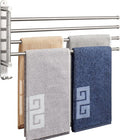 NearMoon Swivel Towel Rack, 19.5" Thicken 304 Stainless Steel 4-Arm Towel Bar, Space Saving Wall Mounted Towel Holder with Hook, Rustproof Swing Out Towel Hanger for Bathroom, Kitchen (Brushed Nickel)