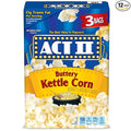 Act II Buttery Kettle Corn Microwave Popcorn, 2.75 oz., 3-Count Bags (Pack of 12)