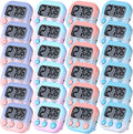 Weewooday 24 Pcs Digital Kitchen Timer Magnetic Timer Bulk On/Off Switch Minute Second Count up Countdown Loud Alarm for Exercise Cook Baking (Gradient Color)