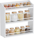 STELLSTAR Spice Rack Wall Mounted, Freestanding Spice Organizer for Countertop, Bamboo Spice Storage Holder, for Kitchen Cupboard, Pantry, Bathroom (White)