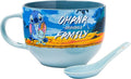 Silver Buffalo Lilo and Stitch Featuring Scrump Ohana Means Family Ceramic Soup Mug Spoon Set, 24 Ounces