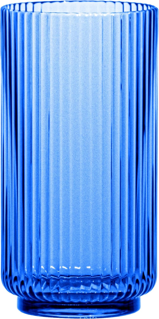 Mesa 22 oz Durable Acrylic Jumbo Drinking Glasses, Shatter-Resistant and Dishwasher-Safe Indoor/Outdoor Drinkware for Water, Iced Tea, Juice, and Cocktails - Cobalt Blue - Set of 6