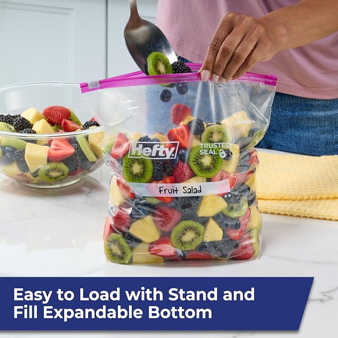 Hefty Slider Storage Bags, Gallon Size, 15 Count (9 Pack), 135 Total