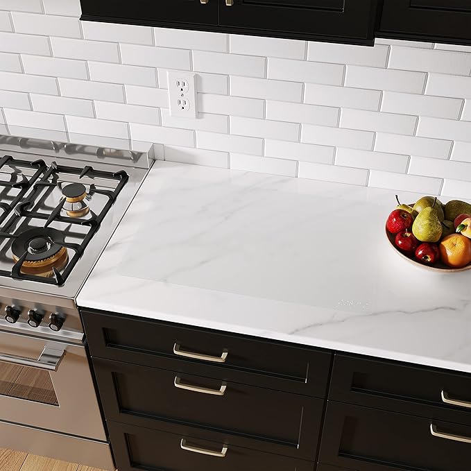 GASARÉ, Extra Large, Thick, Silicone Mat for Kitchen Counter, Heat Resistant Mat, Countertop Protector, Non-Slip, Easy to Clean, Cuttable, 25 x 17 Inches, Semi-Transparent