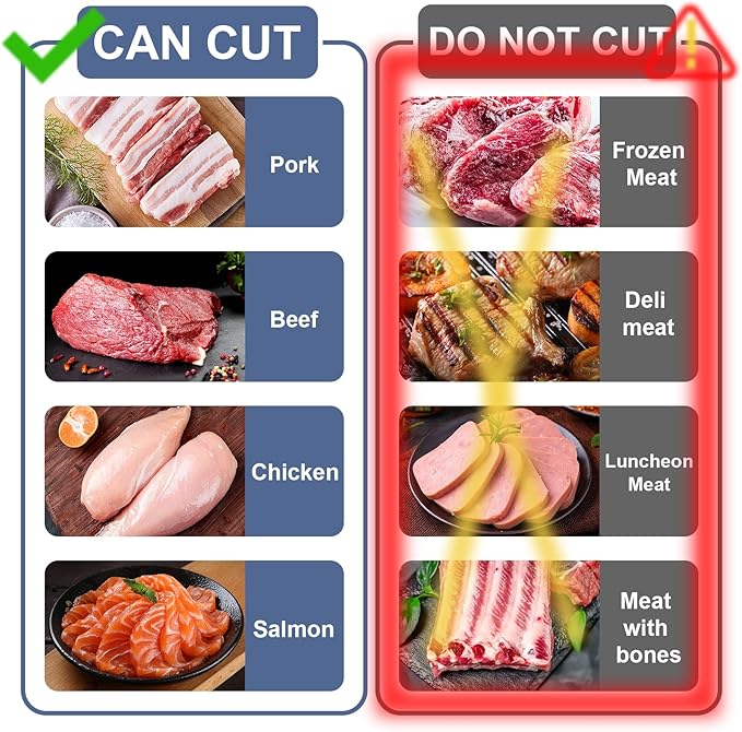 Fresh Meat Slicer, Manual Fresh Meat Cutter, Meal Prep, Adjustable Thickness 2mm or 4mm, 17 Blades get 18 Meat Slices, Meat Cleavers can be Sliced, Striped, Diced -Black