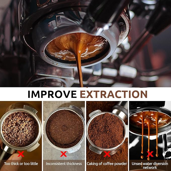 51mm 3 Ear Bottomless Portafilter for De Longhi EC680 EC685 EC885, Davonpha Professional Espresso Portafilter wi th Stainless Steel Basket & Black Rosewood Handle