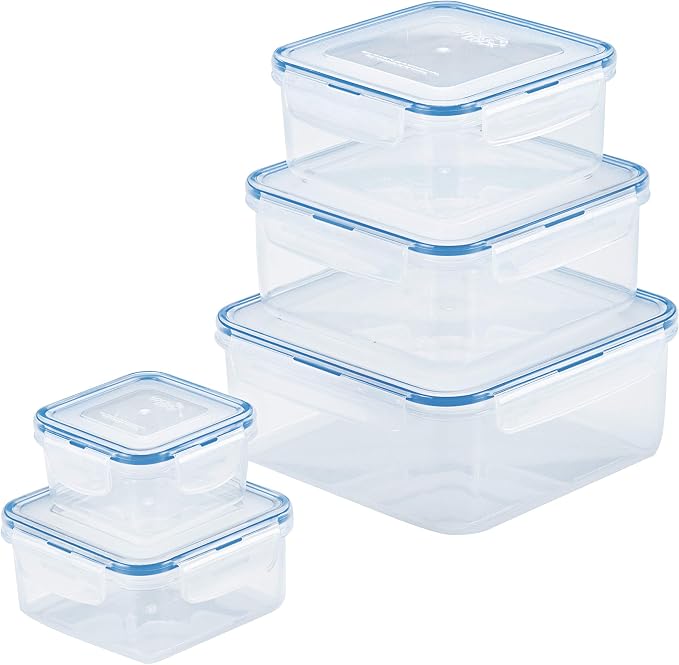 LocknLock Easy Essentials Food Storage Containers, 10 & 14 Piece Sets