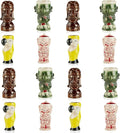 LEMONSODA Ceramic Hawaiian Tiki Glasses (Luau, Set of 16)