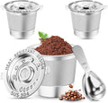 3 Pack Reusable K Cup for Keurig 1.0,Stainless Steel Reusable K Cups for Coffee Maker K Cup Reusable Coffee Pods with Heat Resistant Handles and Scoop