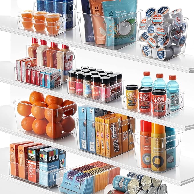 StorageBud Pantry Organization And Storage - Refrigerator Organizer Bins - Stackable Clear Fridge & Freezer Organizer - Great For Pantry, Storage, Fridge, Freezer