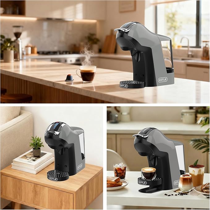 KOTLIE EM-308B Espresso Machine, Single Serve Coffee Maker Compatible with Multiple Capsule Types, Ground Coffee, and ESE Pods. 3 Temperatures, 7 Water Volume Levels, and a 1L Water Tank（Gray）