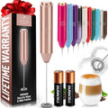 Zulay Kitchen Powerful Milk Frother AA Batteries Included – Ultra Fast Handheld Drink Mixer with Stainless Steel Whisk Stirrer for Coffee, Protein, Matcha & More, Frother Wand Electric Frothmate