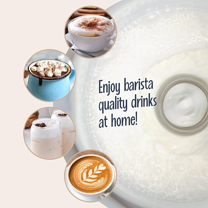 Nostalgia 32 Oz Frother and Hot Chocolate Maker, Warm or Cold Milk Foam, Includes Cocoa Bomb Mold, for Coffees, Lattes, Cappuccinos, Brown