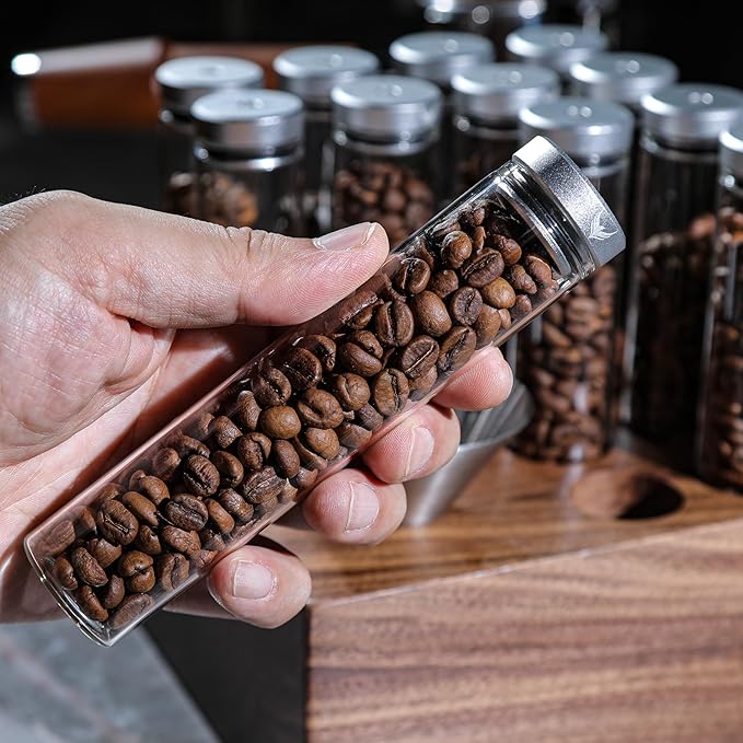 Coffee Bean Cellar and Dosing Cup Set Single Dose Coffee Bean Storage with Espresso Dosing Cup and Coffee Spritzer