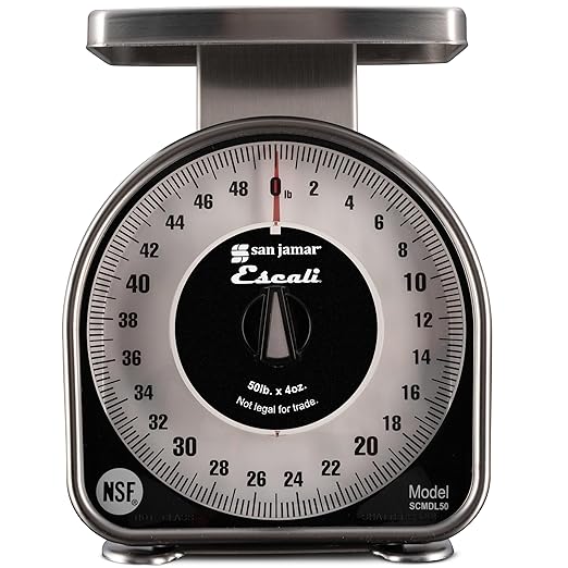 San Jamar SCMDL50 Mechanical Dial Food/Kitchen Scale, 50 lb Capacity