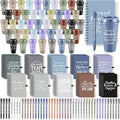 Teenyyou 135 Pcs Employee Appreciation Gift Set, 16oz Tumbler with Lid Notebook Pen Bulk Thank You Gift Holiday Party Favor for Teachers Office Coworker Teacher Staff Team (Dark Color,Elegant Style)