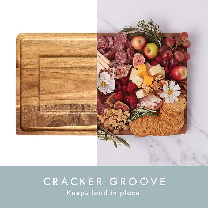 Charcuterie Boards Set - Acacia Cheese Board for Serving with Accessories - House Warming Gifts for New Home, Bridal Shower & Wedding Gift, Birthday Gifts for Women
