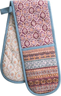 Maison d' Hermine Double Oven Mitt (7" x 35") 100% Cotton Heat Resistant BBQ Cooking Gloves with Loop for Thanksgiving Christmas Decorations Baking Cooking Barbeque Handling Hot Pan (Fair Isle)