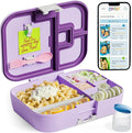 YOOPI Lunch Boxes for Kids–Toddler Bento Box with 4 Leakproof Compartment Food Bentobox Container,Lunch Box for School with Lunchbox Containers, Lightweight Sandwich Box & Snack Box (Lilac)