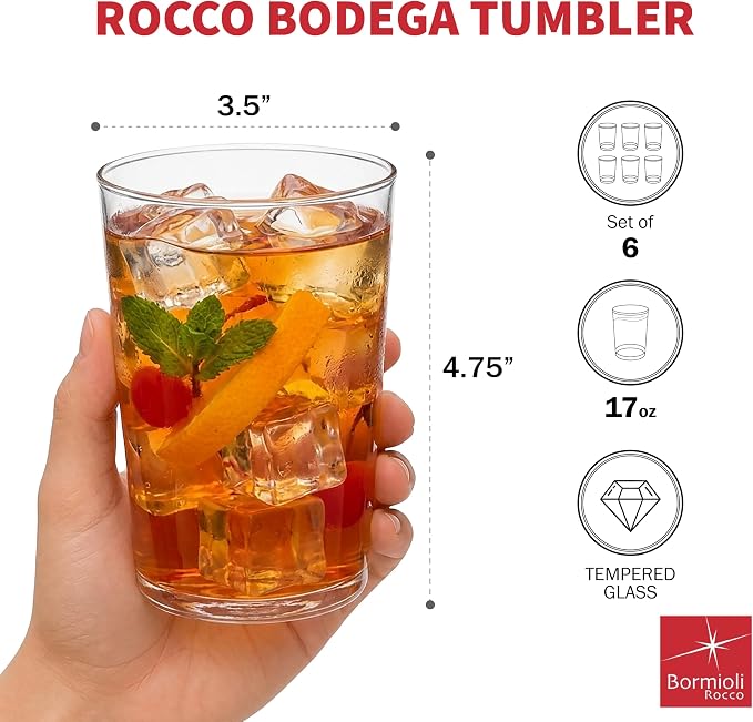 Bormioli Rocco Bodega Tumbler Maxi - Clear, Set of 6