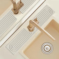 20'' Wider New Upgrade Faucet Mat for Kitchen Sink with U-Shape Hole, Super Fast Drying Diatomite Stone Mat, Sink Splash Guard Draining Mat Around Faucet for Island Countertops, Ash Grey