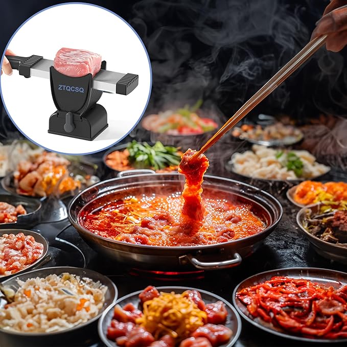 Meat Slicer for Fresh Raw Meat, Manual Cutter Slicer, 17 Blades Once Get 18 Slices, can Slicing Shredding (2 or 4 mm), Meal Prep, Beef Pork Mutton for Home Cooking BBQ Hot Pot -Black