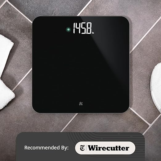 Greater Goods AccuCheck Digital Scale for Body Weight - Accurate Digital Bathroom Scale with High-Precision Sensors, Large Easy-to-Read Backlit Display, 400 lb Capacity, Auto Step-On (Black)