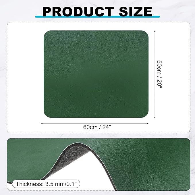 uxcell Dish Drying Mat for Kitchen Counter, 24" x 20" Absorbent Coffee Mat Rubber Backed Hide Dirt for Kitchen Countertop Coffee Mat Heat Resistant Non-Slip, Green