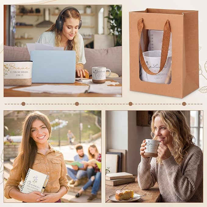 30 Pcs Christian Religious Gifts for Women Inspirational Gift Set Include Notebook Mug Makeup Bag Pen and Gift Bag for Easter Mothers Day Graduation Biblical Present