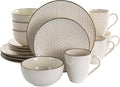 Elama HoneyIvory 16 Piece Stoneware Dinnerware Set in Ivory