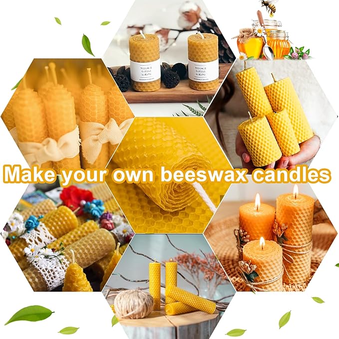 30PCS Beeswax Sheets Foundation Sheets 16-1/2 x 8-1/3 inch for Beehives Frames, Beeswax Sheets for Beekeeping,Candles Making, Hives (42cm x 21cm)