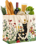 Miss Adola Large Canvas Grocery Tote Bag - Reusable Extra Large Shopping Shoulder Bags with 6 Inner Pockets & 2 Handle Strap