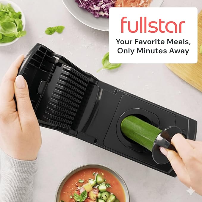 Fullstar The Original Pro Chopper - Vegetable Chopper and Spiralizer, Food Chopper with Container, Fruit Slicer, Kitchen Gadgets & Gifts, Home Essentials (9 in 1, Stainless Steel)