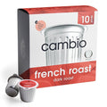 Cambio Roasters French Dark Roast Organic Coffee Pods - The Only Organic Recyclable Aluminum Coffee Pods, Small Batch Roasted, Keurig® Compatible, Toasty Flavor, Lower Acid, Lasting Freshness, 10 Count