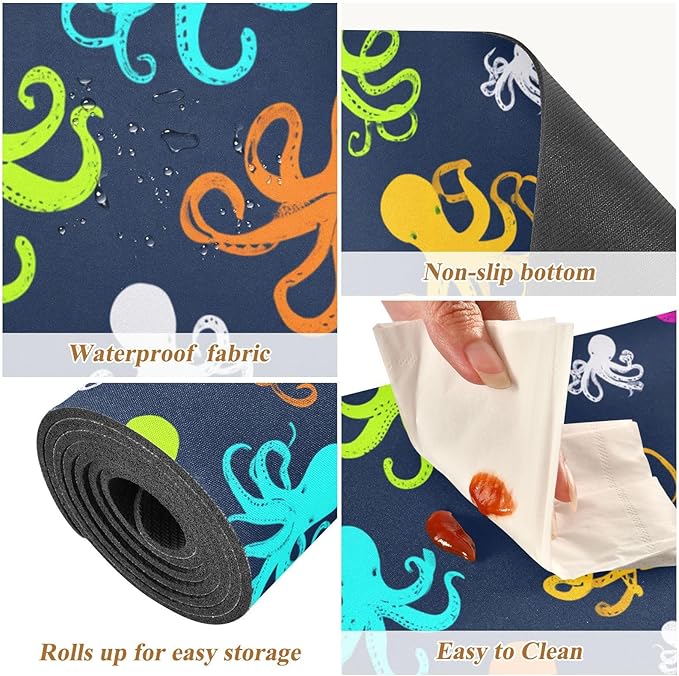 Colorful Simple Octopuses Trivet Table Runner Heat Resistant 230F for Hot Dishes Pots Plates Kitchen Dining Table Protector Decorative 39.37x 11.8