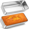 Leonyo 12x5IN Large Stainless Steel Loaf Pans for Baking Bread, 2 Pack | Non-Toxic Long Rectangular Metal Sandwich Bread Loaf Pans Tin for Homemade Meatloaf Sourdough Bread, Dishwasher Safe