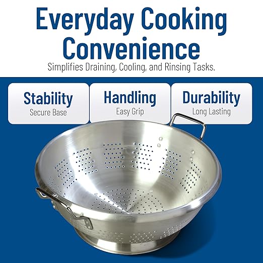 Carlisle FoodService Products 60280 Dura-Ware Standard Weight Commercial Colander, 16 Quart, Silver