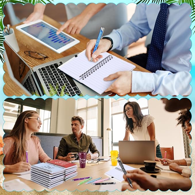 Teenyyou 90 Pcs Employee Appreciation Gift Set, 16oz Tumbler with Lid Notebook Pen Bulk Thank You Gift Holiday Party Favor for Teachers Office Coworker Teacher Staff Team (Multi Color,Classic Style)