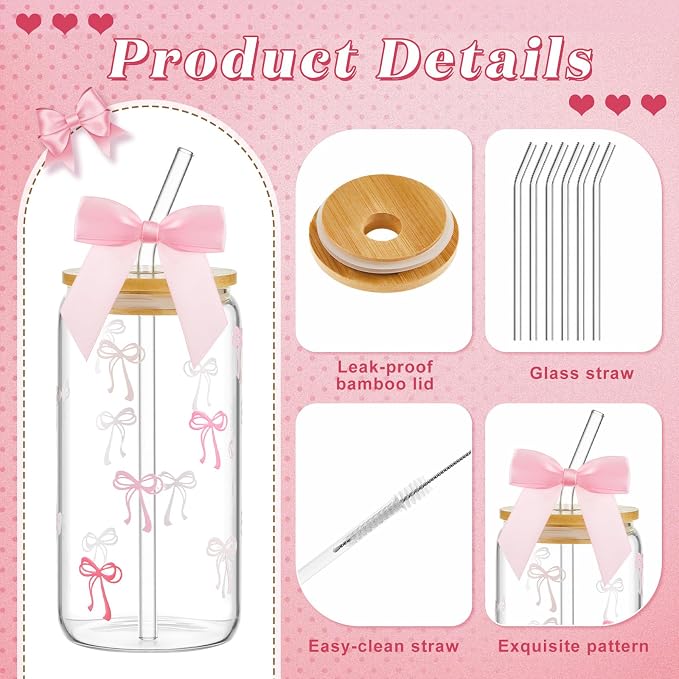 Suncalla 36 Pcs 6 Set Pink Birthday Gifts for Women, Sleepover Spa Party Girls Trip Bachelorette Party Favors for 6 People, Daisy Glass Cup Bracelets Hair Bands Hair Clip Tote Bags Bows