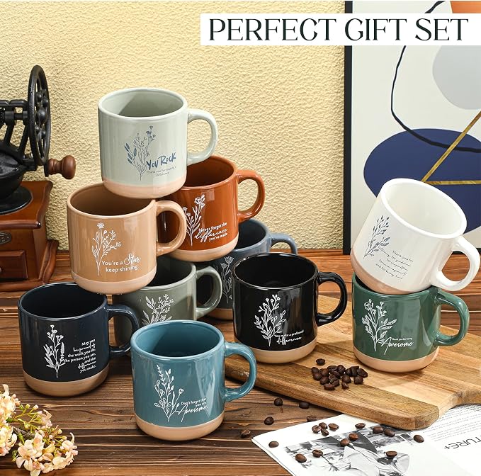 Didaey 30 Pcs Thank You Mugs Bulk Appreciation Gifts for Employee Coworkers Staff Thank You Gifts for Team Group Teacher Volunteer Office Motivational Ceramic Coffee Mugs(Wildflower)