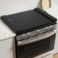 BLUEWEST Gas Stove Burner Covers, Wooden Noodle Board Stove Cover, Wooden Electric Stove Top Cover for Counter Space with Handle, Extra Thick Natural Acacia Wood Durable Serving Tray (Black)