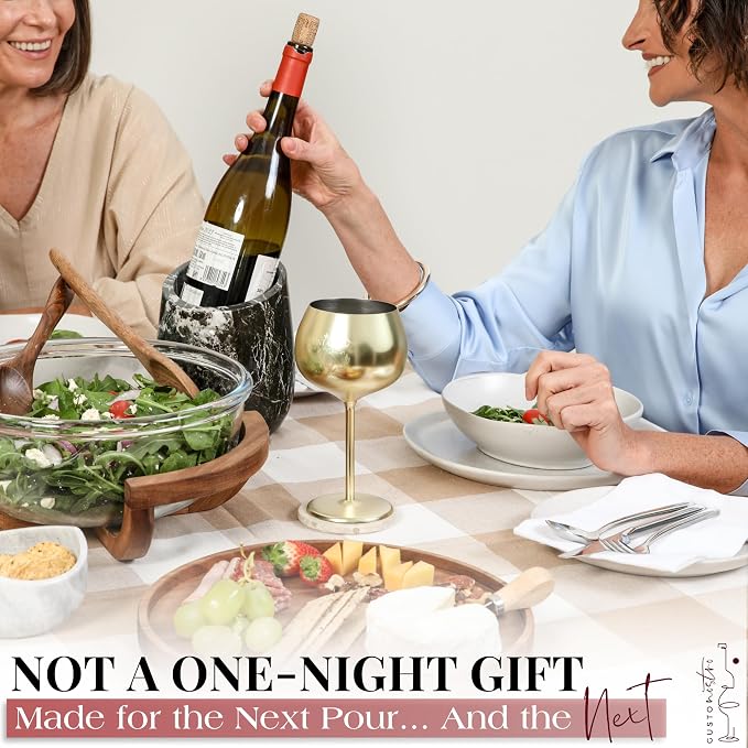 Gusto Nostro Cheers to You Birthday Wine Glass with Engraved Vintage Quote, Luxury Box - Unique Gifts for Women and Men Any Age - Cool Birthday Gift Ideas - Classy Retirement Gifts for Women/Men