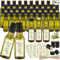 Havawish 50 Pcs 3oz Homemade Olive Oil Glass Bottles Hot Sauce Bottles with Leak Proof Screw Cap Funnel Bottle for Storing Homemade Olive Oil Wedding Baby Shower Holiday Gifts Favors (Green)