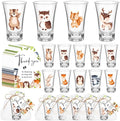 Pickmesh 25 Sets Woodland Baby Shower Party Favors Jungle Animal Shot Glasses with Thank You Tags Bags for Animal Jungle Theme Baby Shower Gender Reveal Party