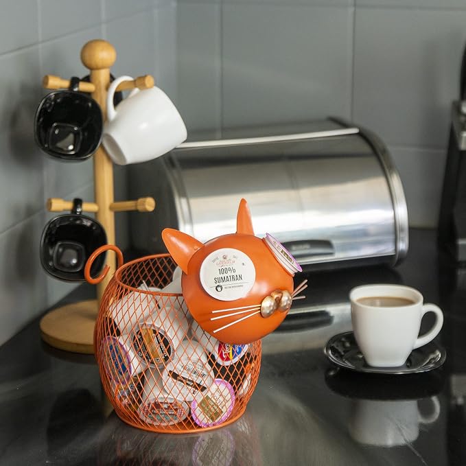 Made Easy Kit Coffee Pod Organizer - Home Coffee Bar Functional Décor - Café Station Countertop Storage Accessories (Pink Pig)