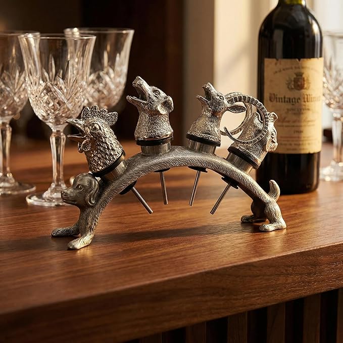 Animal Wine Pourer and Wine Bottle Stopper Holde Display Unique Wine Accessories